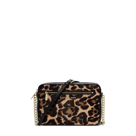 cheetah michael kors crossbody|MICHAEL Michael Kors Jet Set Medium Cheetah Calf Hair .